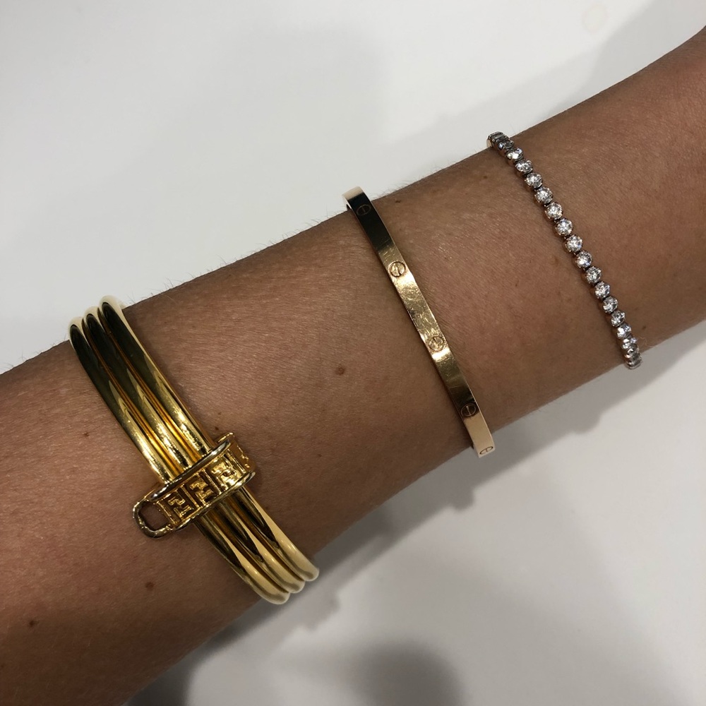 Fendi Gold Multi-Band Logo Bracelet - Picture 6 of 6